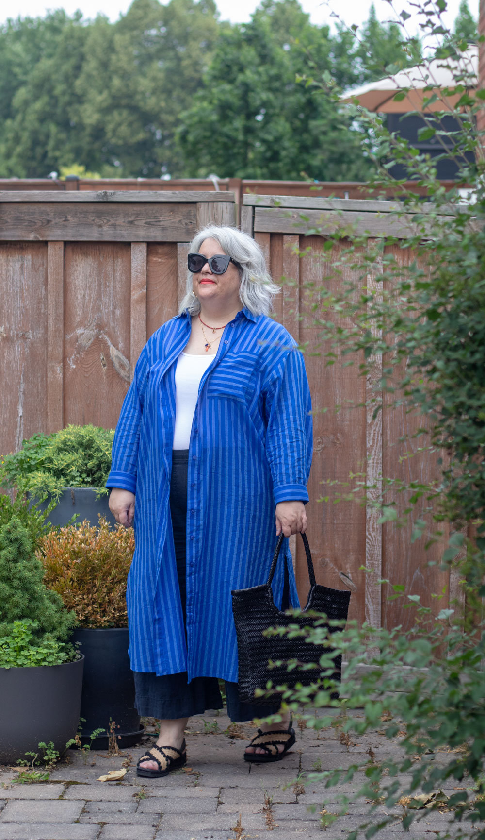 duster over pants outfit, duster work outfit