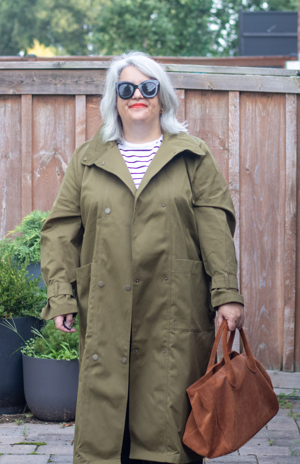 sezane arnaud trench coat in green